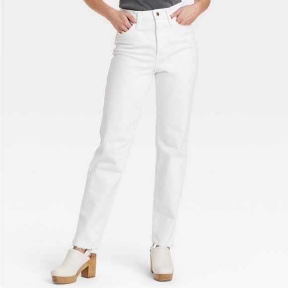 Universal Thread 90s Vintage Straight Leg Jeans White Size 4 - Picture 11 of 11